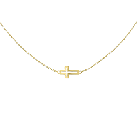 Grav Cross Contour Arany 14K Nyaklánc