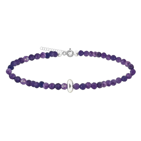 GRAV Gemstone Amethyst Ezüst 925 Ásvány Karkötő