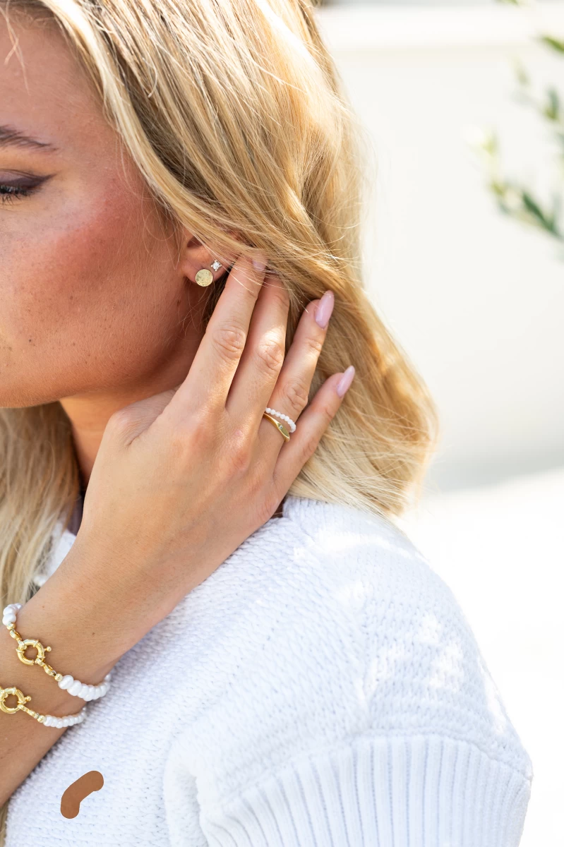 Quintessa Kör Vörös Arany 14K Fülbevaló