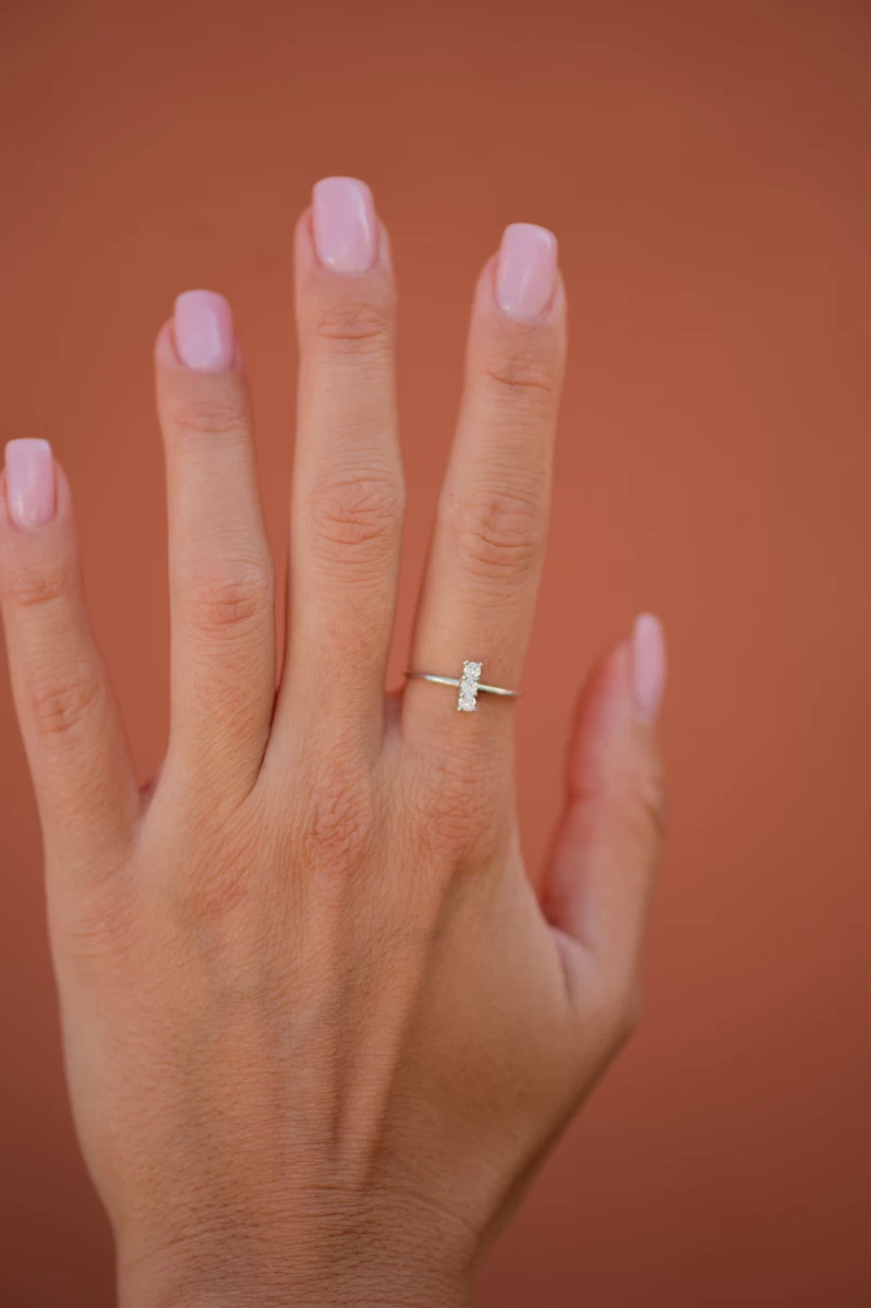 Cirkónia Féldrágaköves Ezüst Gyűrű