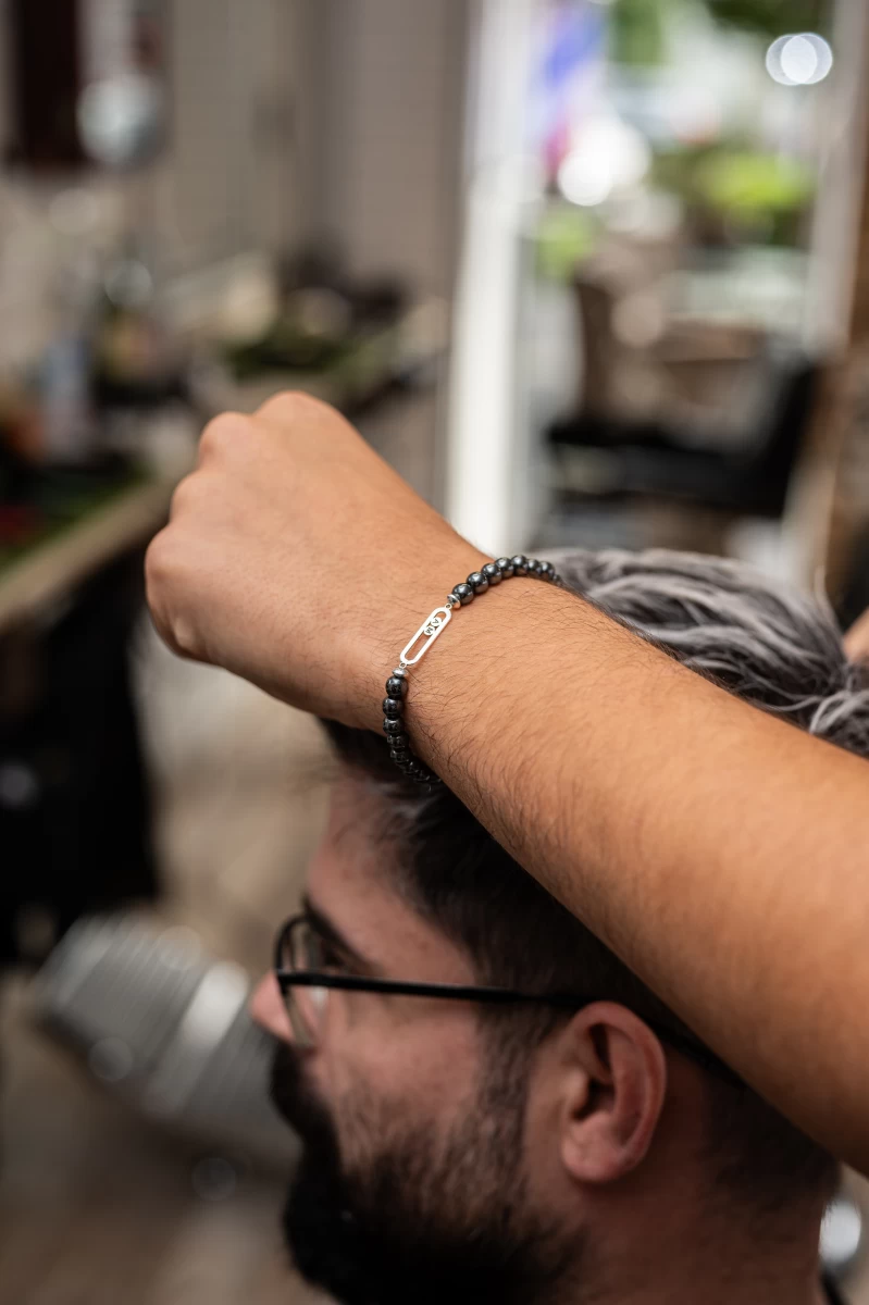 GRAV Clasp for Him Hematite Ezüst 925 Karkötő