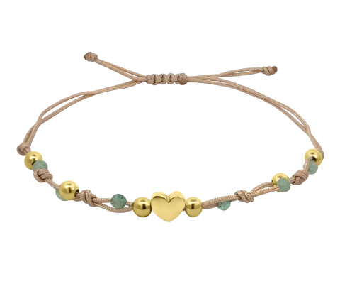 GRAV Macrame Gold Heart Ezüst 925 Karkötő