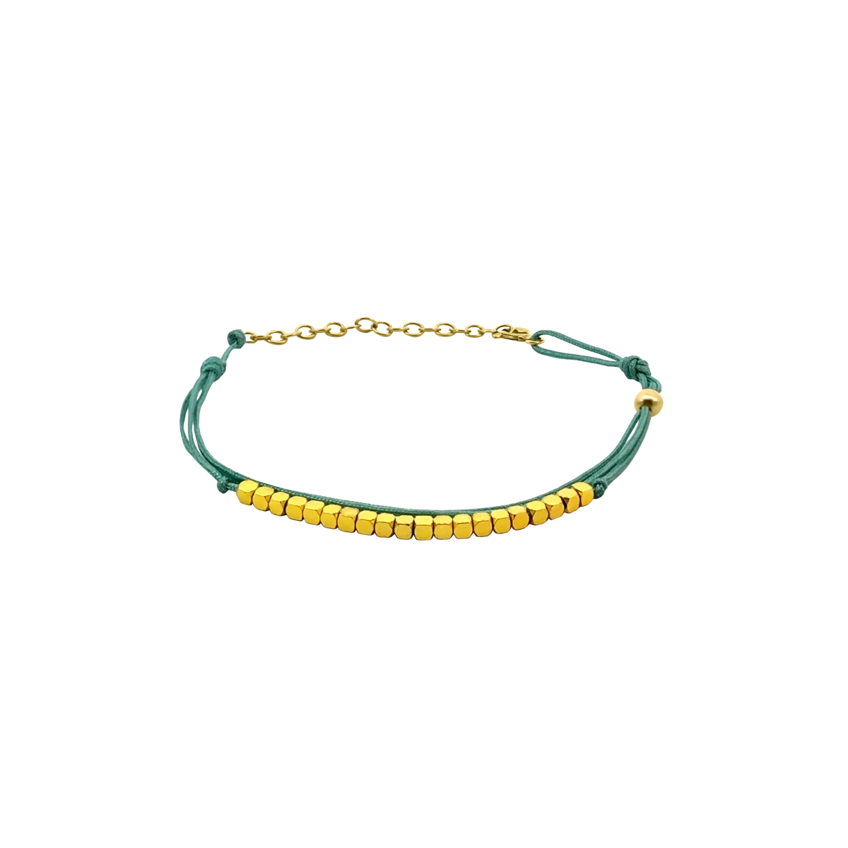 Sárga Arany Színű Hematit Kocka Ezüst 925 Karkötő