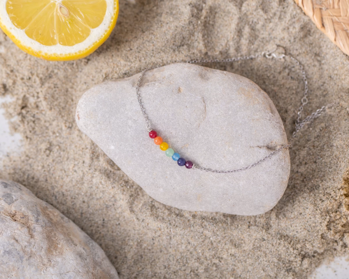 7 Csakra Vörös Arany 14K Karkötő