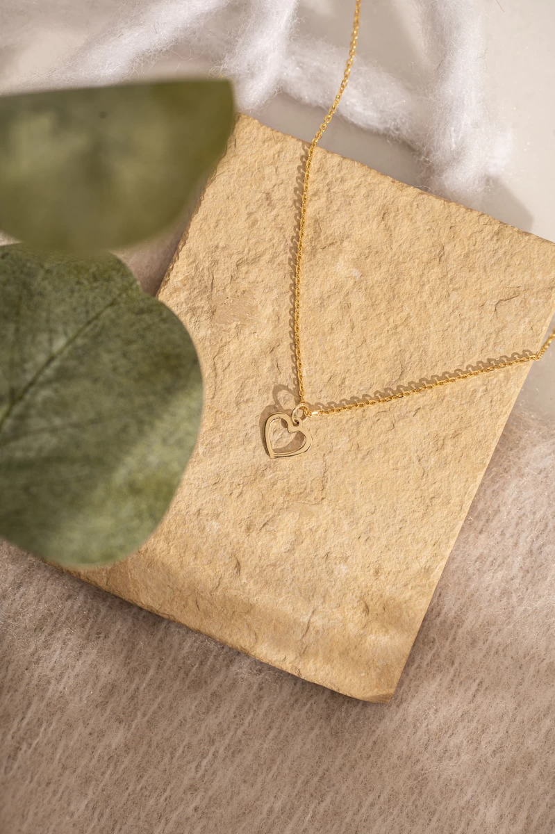 GRAV Baby Heart Contour Arany 14K Nyaklánc