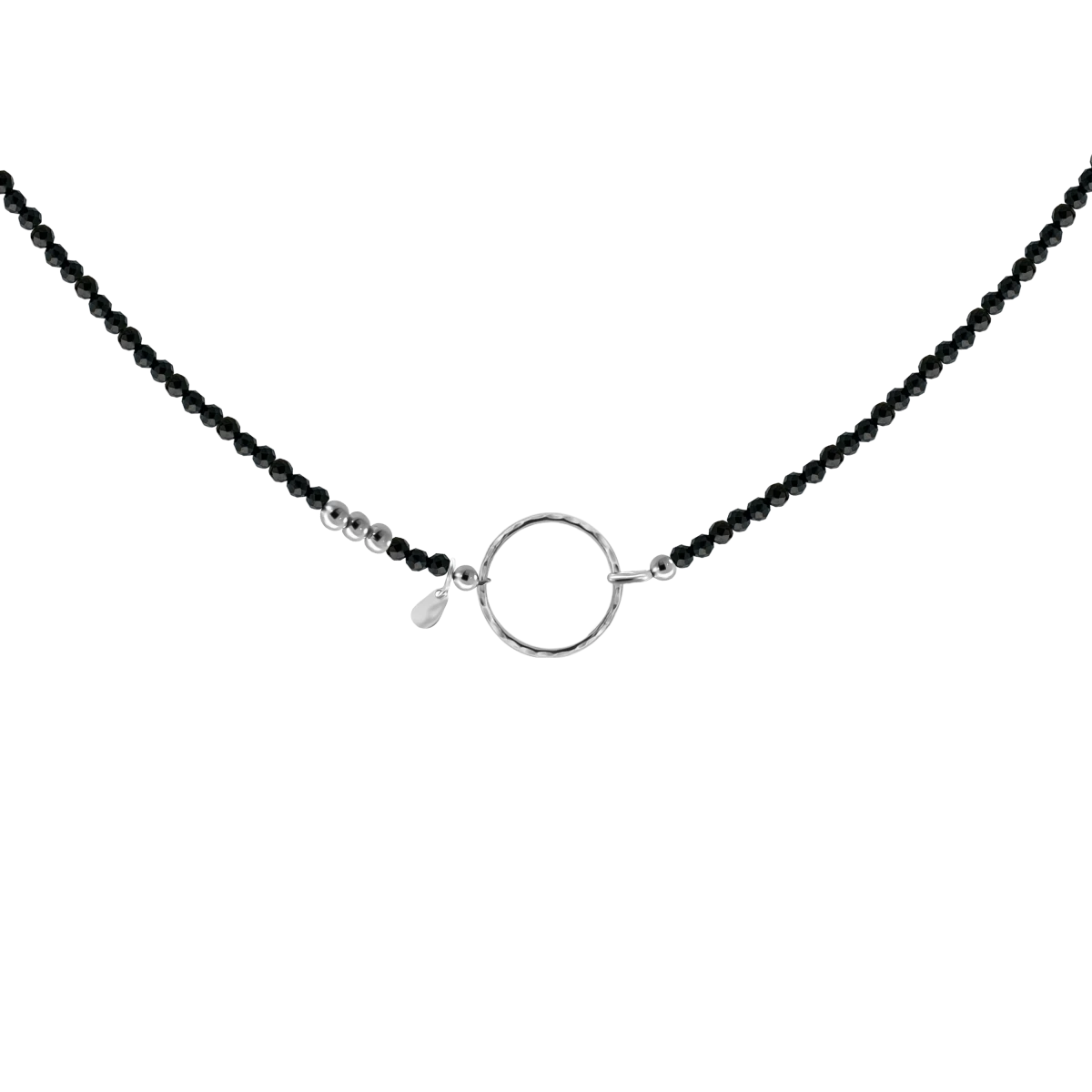 Spinell Ásvány Vésett Kontúr Kör Medál Ezüst 925 Nyaklánc