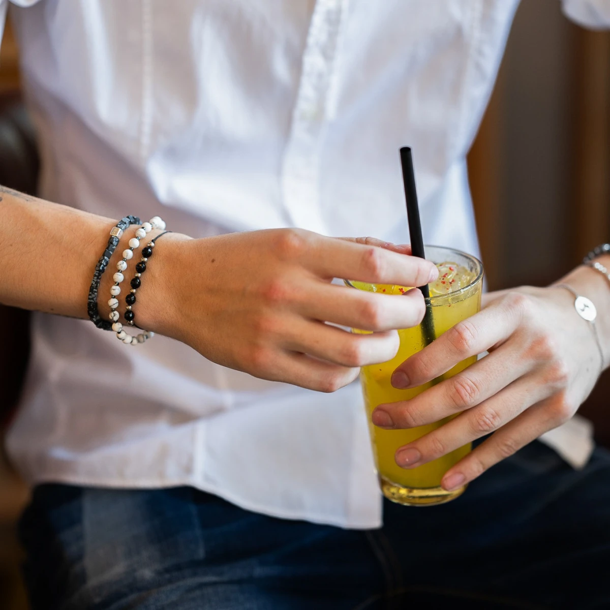 Howlit Ásvány Ezüst 925 Karkötő