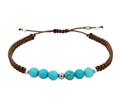 GRAV Macrame Turquoise Ezüst 925 Karkötő