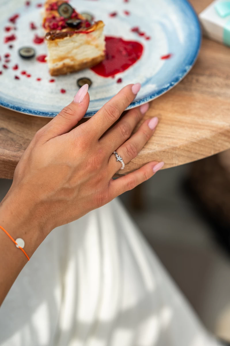 GRAV Moonstone Star Ásvány Gyűrű