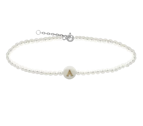 GRAV Pearl Letter ABC Ezüst 925 Bokalánc