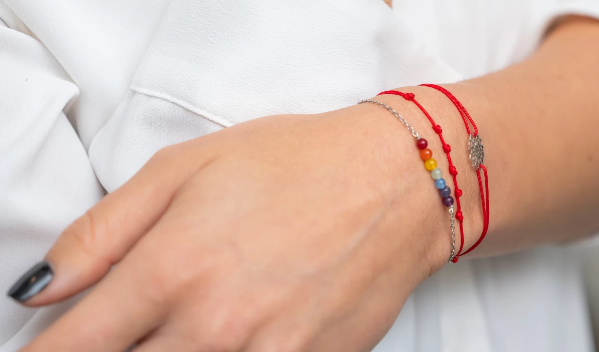 7 Csakra Vörös Arany 14K Karkötő